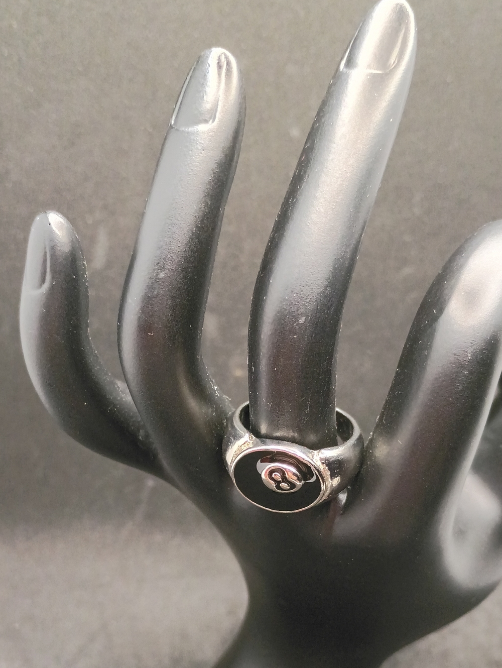 Size 8 Black Enamel 8 Ball Ring